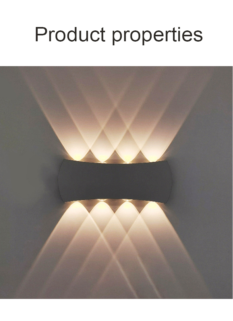 8*1W Wall Light LED Waterproof IP65 Outdoor aluminum Wall Lamps Bedside Decoration Outdoor Balcony Light