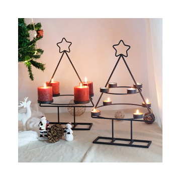 Christmas Metal Candle Holder with Multiple Plates - Festive Decorative Candle Stand for Home