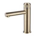 Push Button Brushed Gold Single Hole Faucet