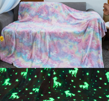 Colorful Unicorn Luminous Blanket