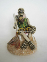 Antique Polyresin Collection Skull Drunkard Figurine
