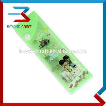 poly slider pencil box button closure