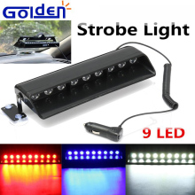 Universal 9 LED Car Emergency Beacon Warning 12V LED Dash Strobe Flash Windshield Emergency Led Dash Lights For sale