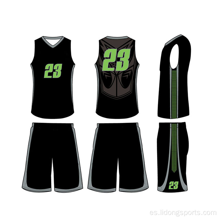 Baloncesto Uniforme de diseño Último Baloncesto Black Jersey