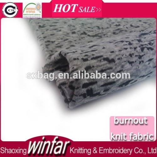 Winfar Knitting Textile Plain Dyed Polyester Cotton Blend Burnout Fabric