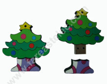 PVC Xmas Tree Gift USB Flash Drive (UV46)