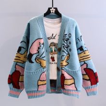Korean Fashion Loose Bat Sleeve Cardigan Sweater for Autumn