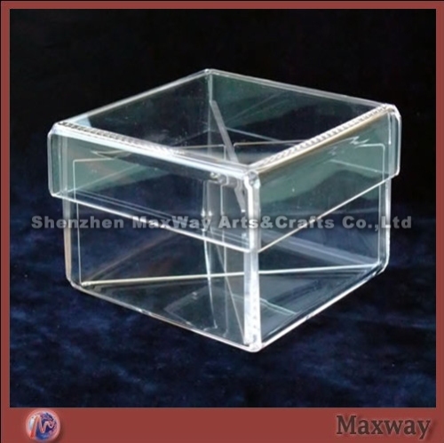 Custom Clear Mini Acrylic Fairy Display Box with a Hinged Cover