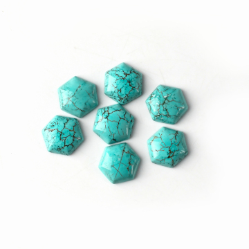 Turquoise Hexagon Shape Gemstone Calibrated Cabochon