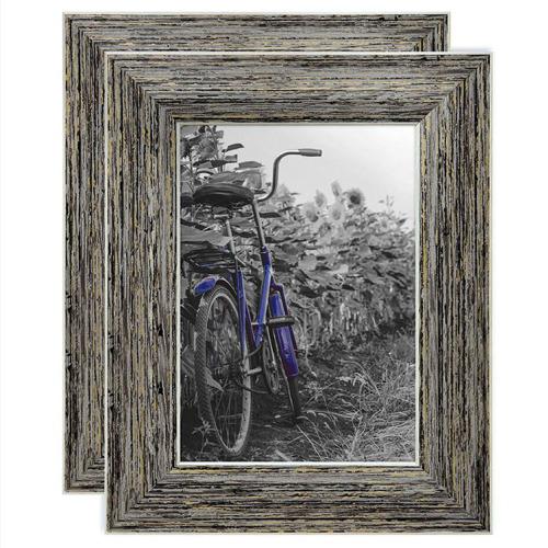 Distressed Wood Frame Wall Hanging On Table
