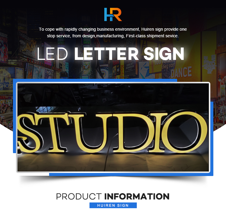 Custom light up led letters sign board outdoor for store company resturuant