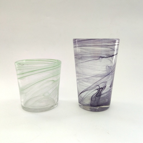 swirl effect high ball glass water cup tumbler