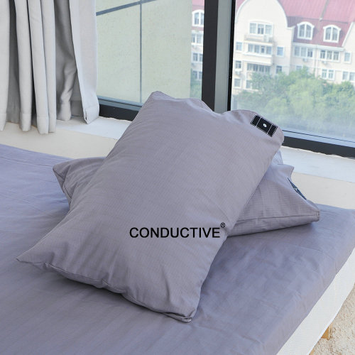 Grey pillowcase earth ground silver fiber pillowcase