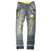 Customized brand high waist jeans price of denim jeans trousers