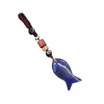 Lapis Lazuli Fish Pendant Woven keychain Accessories