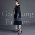 Cappotto patchwork blu e nero