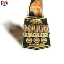 Medalhas marinhas de liga de zinco de metal de ouro personalizado