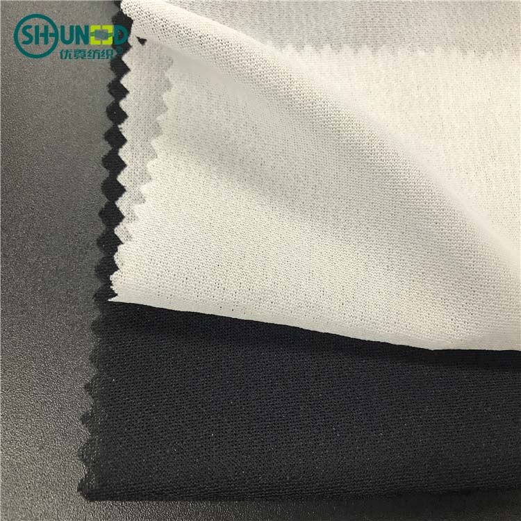 High quality OEKO woven fusible interlining tricot knitted woven fusible interlining pa double dot fusing polyester interlining