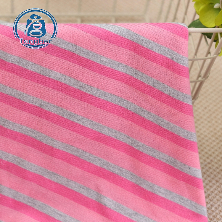 Nice quality 100% cotton yarn dyed stripe knitting fabric cotton