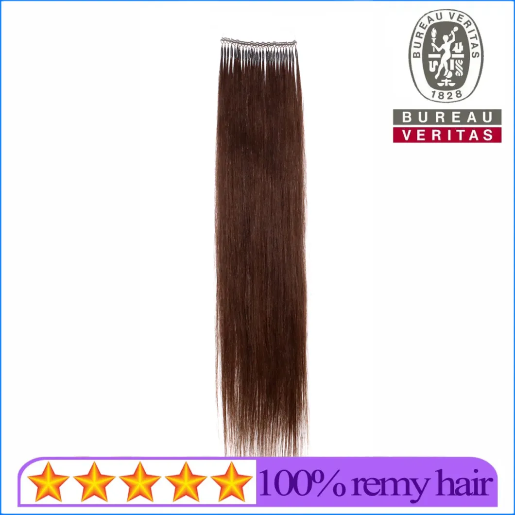 Brazilian Human Virgin Ring Hair Extensions Brwon Color 20inch 100g Weght Remy Hair