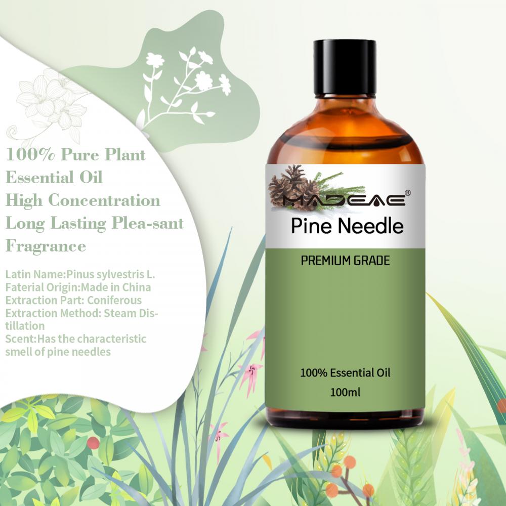 Aceite esencial de aguja de pino natural 100% puro para el aceite esencial de agujas de pino cosméticas