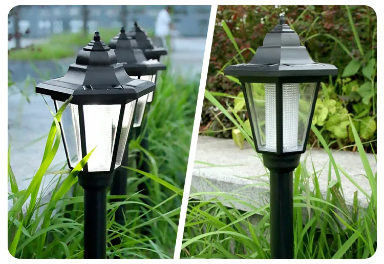 Elegant Vintage Hexagon Solar Lantern Lights for Outdoor Decor