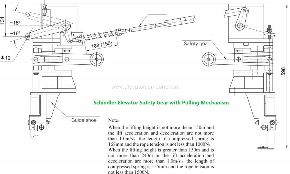 Sch****** Elevator Safety Gear with Pulling Mechanism