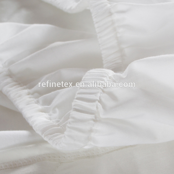 white hotel bed sheet, fitted bed sheet