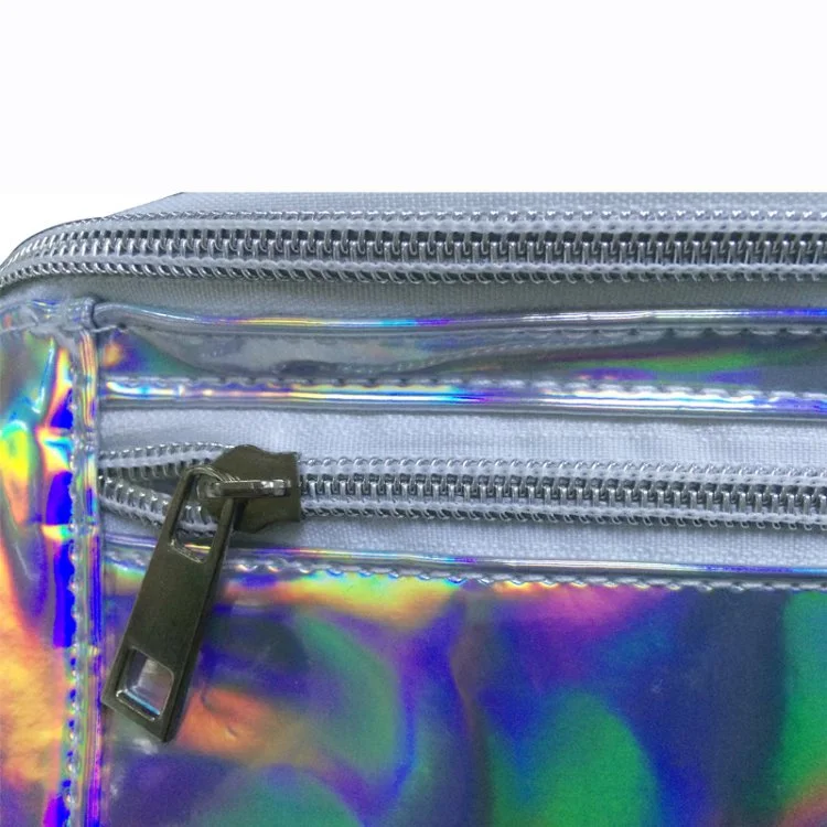 Wholesale Custom Logo Multi-Pocket Waterproof Festival Shiny Lase Bumbags Belt Bags Fashion Holographic Rave Fanny Pack Travel Waist Bag