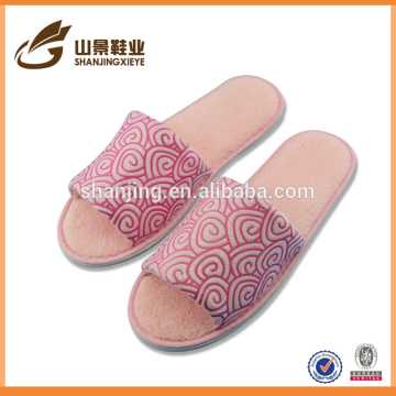 Comfortable open toe beautiful slipper fabric terry Home Furnishing slippers