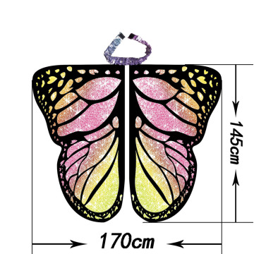 Butterfly Wings Shawl Fairy zachte stof voor dames dames partij nimf kostuum accessoire