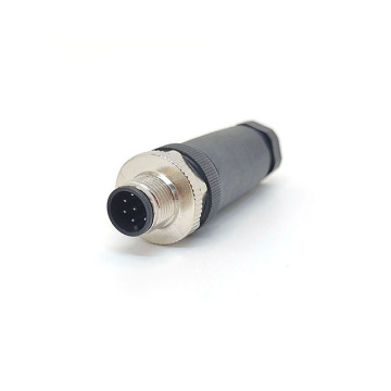 M12 Conector de plugue redondo 8pin com terminais de parafuso