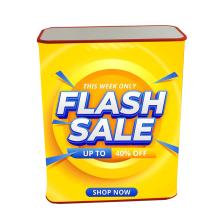 FEAMONT Custom Pop-Up Counter: Foldable Trade Show Booth Table