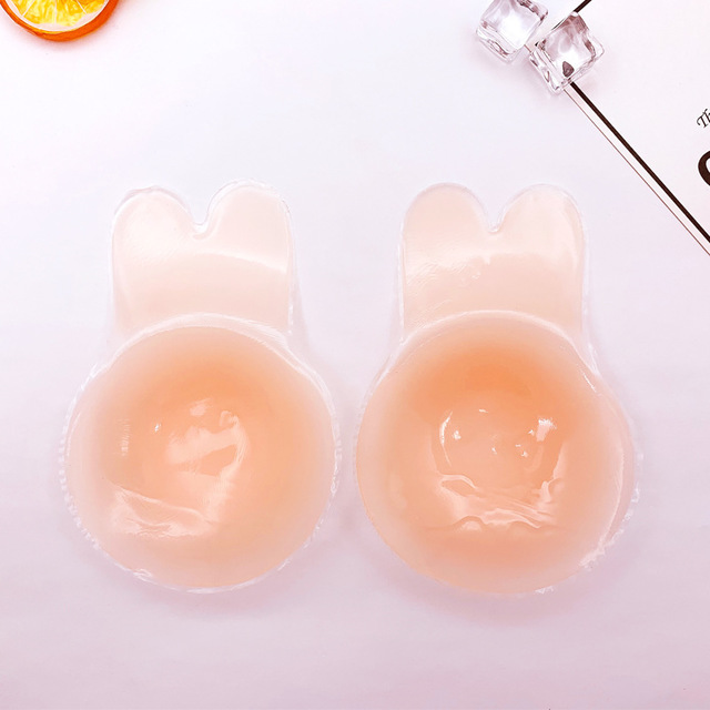 hot item invisible silicone rabbit ear shape lift up nipple cover