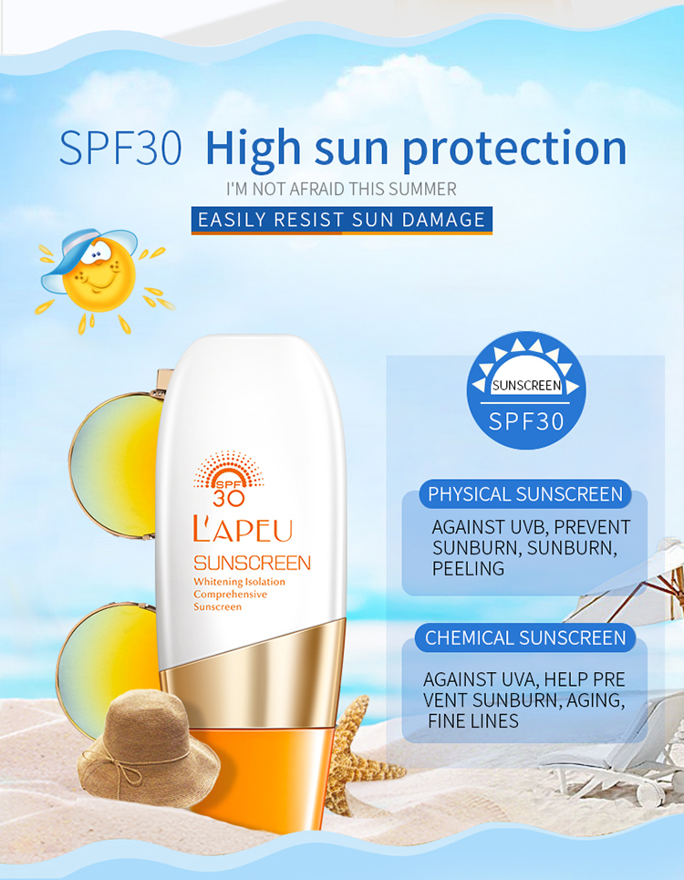 LAPEU OEM Customized multiple sun protection sun cream spf 30 sunscreen cream