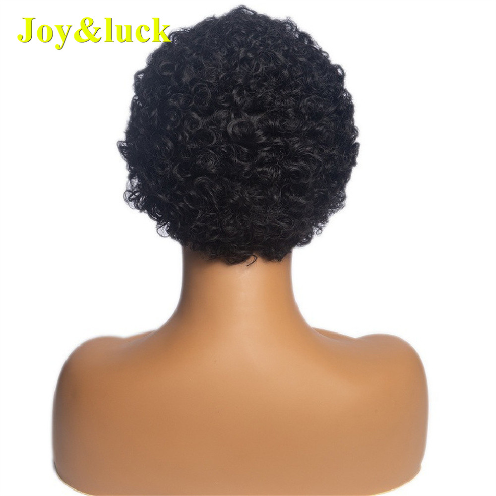 Wholesale Prices for African Women Ladies Hair Party Machine Made Fluffy Wig Black Soft Curly Pixie Cut Short Synthetic Wigs