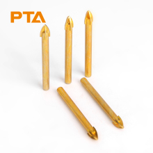 Titanium Carbide Tile and Glass Drill Bits - Cross Spear Point Head