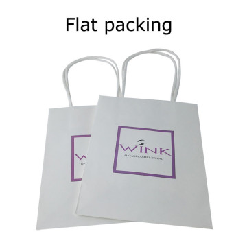 Customized white Embossed Paper Bag with logo