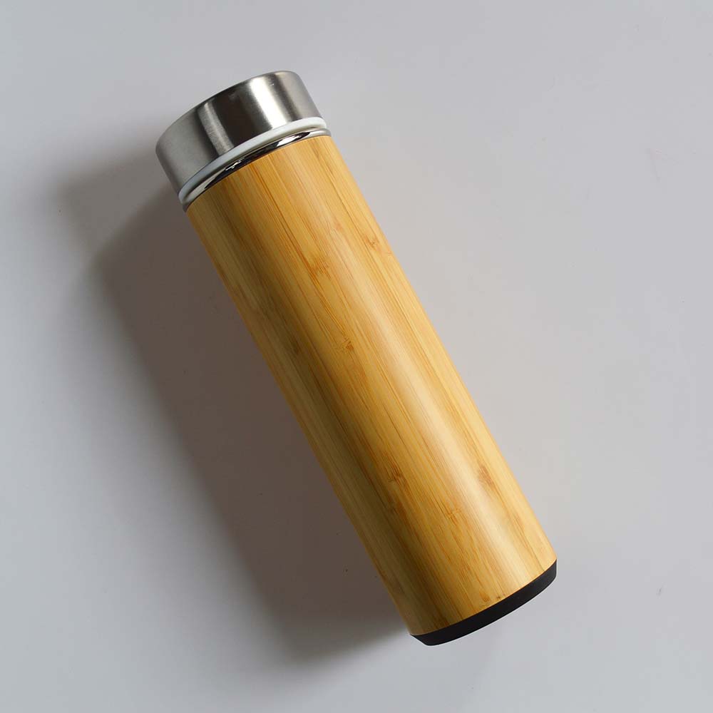 550ml Bamboo Cover 18/8 Stainless Steel Vacuum Insulated Water Bottles