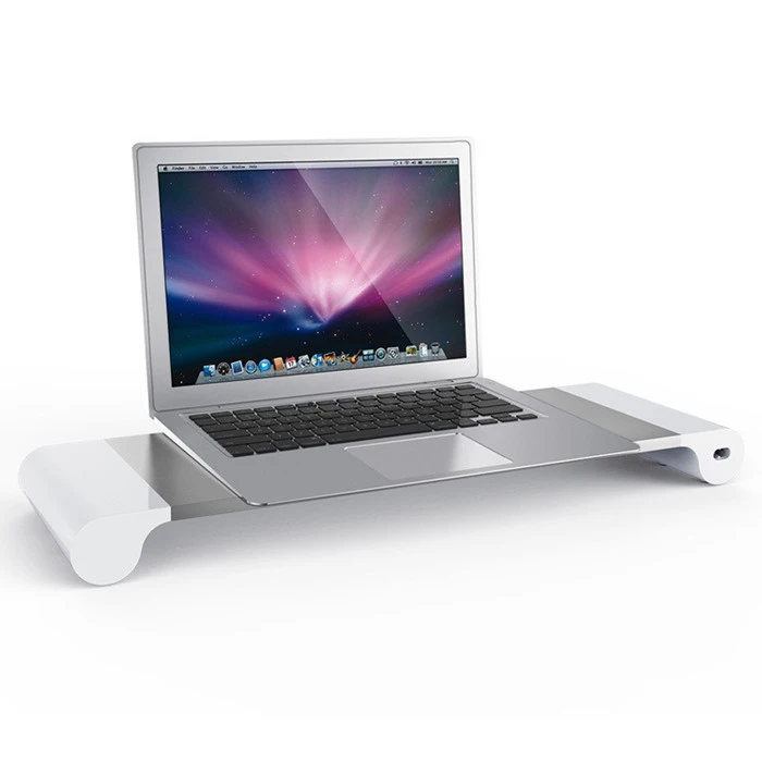 EU Plug Alloy Aluminium Laptop and Monitor Stand with 4 USB Ports