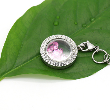 2Row crystal in unique locket pendant design