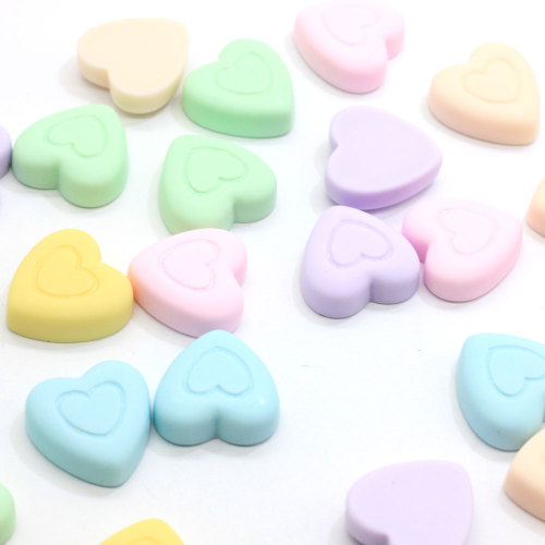 New Arrival Fancy Heart Shaped Resin Cabochon Flatback Beads Slime For Handmade Craft Decor Girls Hair Accessories