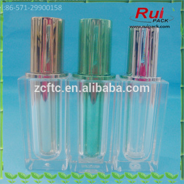 25ml empty square acrylic bottles with aluminum pump, cosmetic acrylic lotion bottles