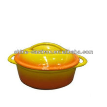 cast iron enamel pots orange