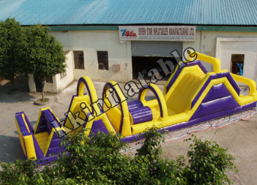 Adult Inflatable Obstacle Sports Course / Inflatable Slide Combo Games