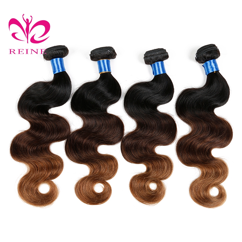 REINE Ombre 1B 4 30 Peruvian Human Virgin Hair Body Wave Virgin Peruvian Remy Virgin Hair Weft