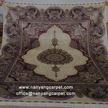 8'x10' Handwoven Pure Silk Contemporary Kashmir Carpet