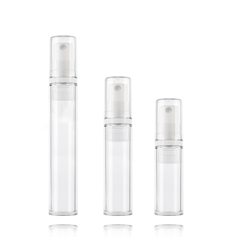 Flacon pompe airless transparent pour emballage cosmétique de soin de la peau