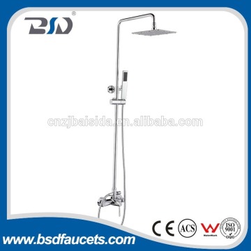 China tapware single handle chrome square knob in-wall square bathroom rain shower set                        
                                                Quality Choice