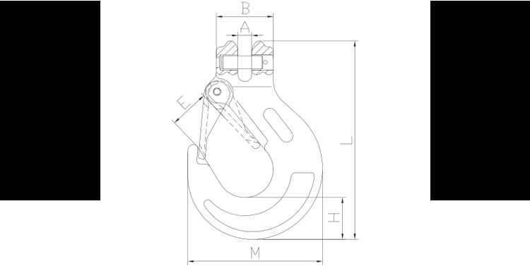 G80 clevis sling hook with cast latch for lifting